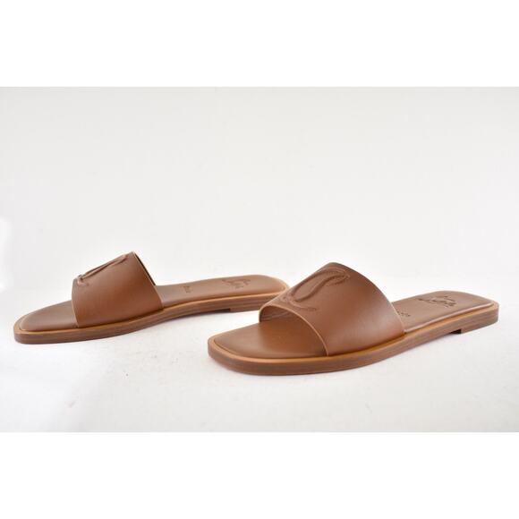 Christian Louboutin CL Mule Flat Cuoio Brown Leather Slide Slip On Sandal 40 - Picture 13 of 15
